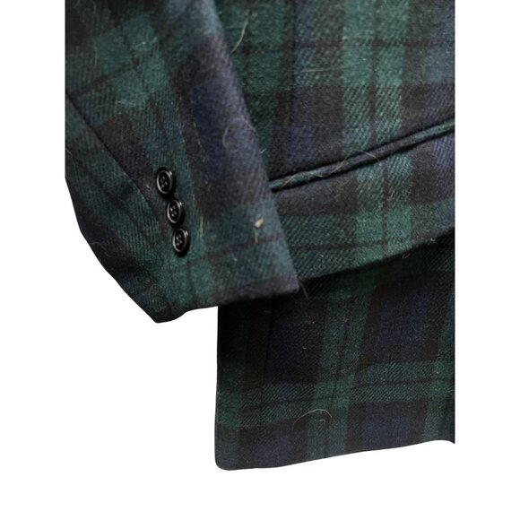 White Stag NWT Vintage Deadstock Green & Blue Wool Tartan Blazer - Picture 4 of 8